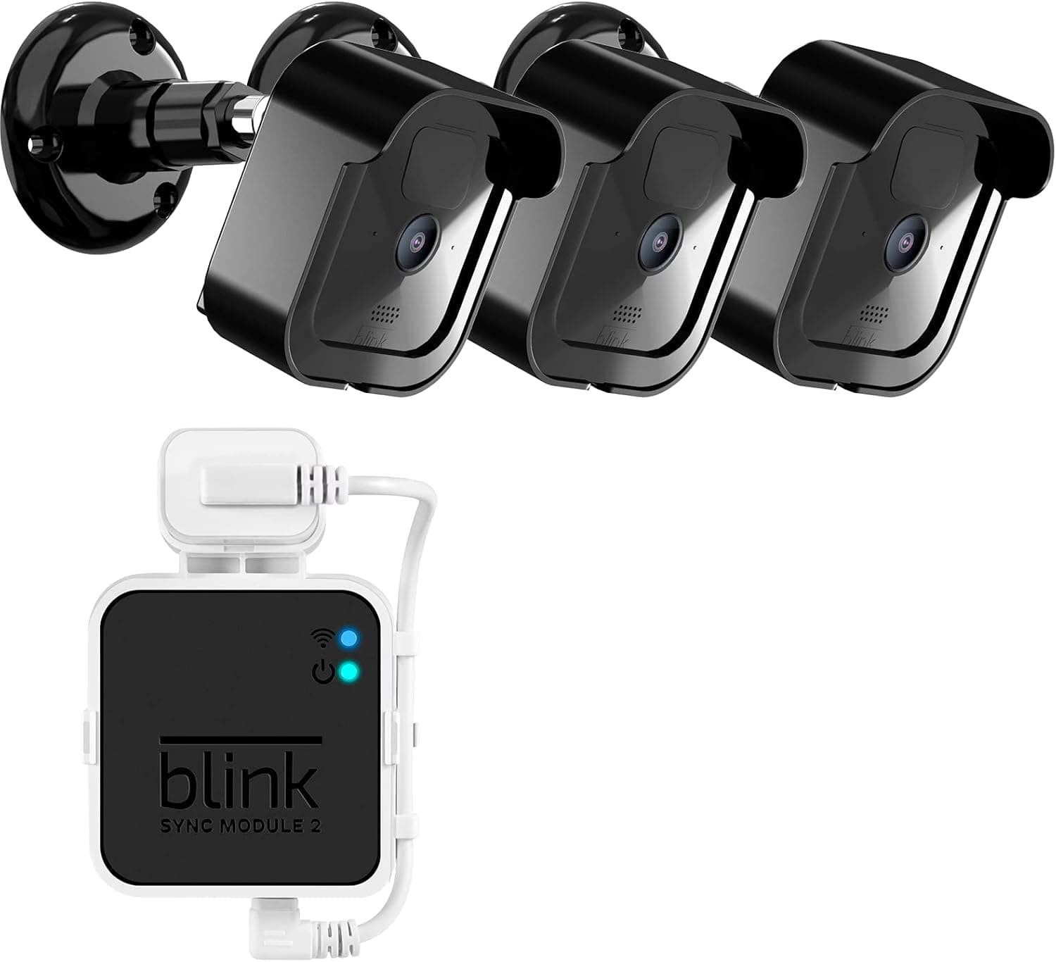 Sonomo Blink Outdoor Camera Wall Mounts 3PCS, Weatherproof Protective Housing Cover with Blink Sync Module 2 Outlet Mount for Blink Outdoor Indoor Security Camera System Accessories (Outdoor-Black)