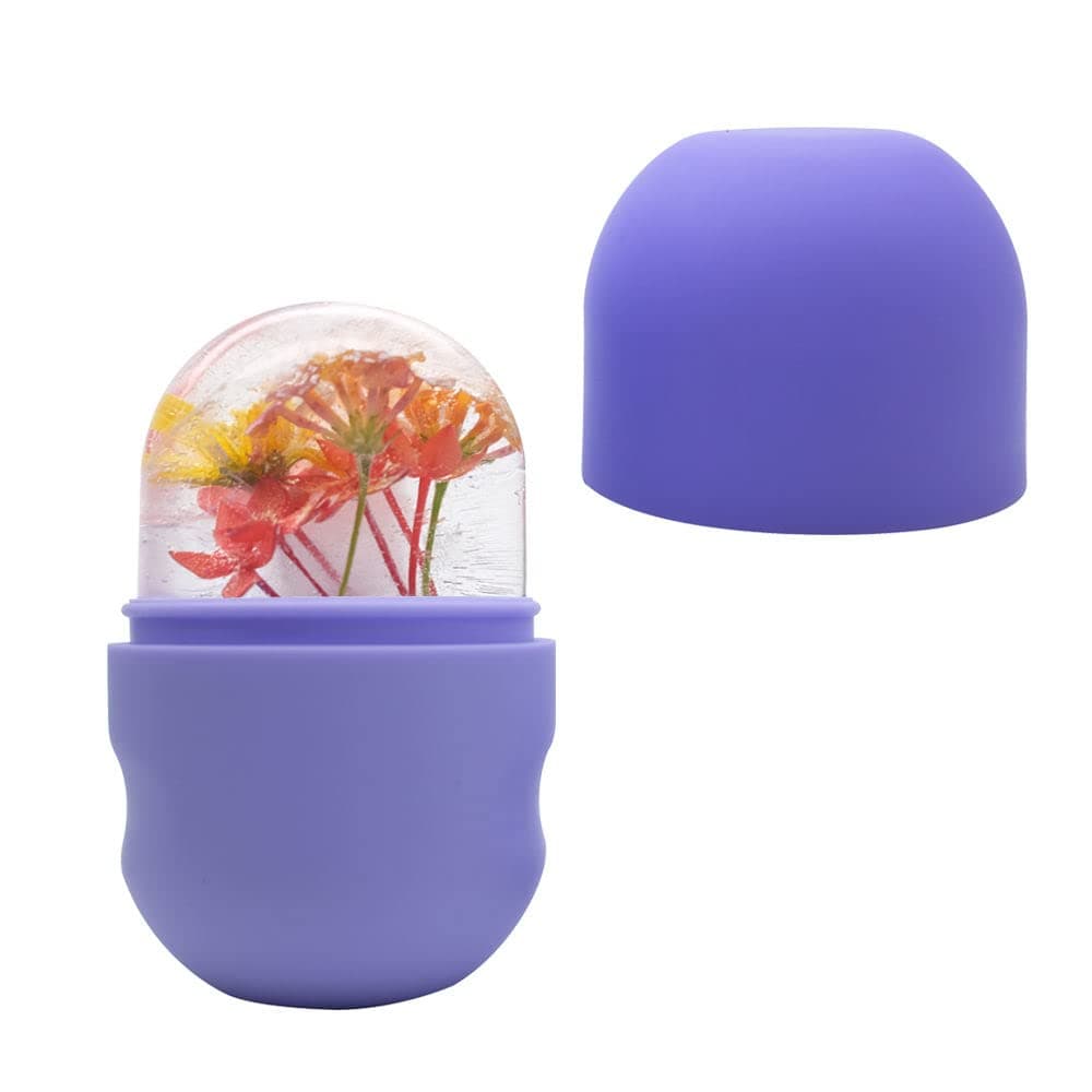 Ice Face Roller-Tighten & Tone Your Face Skin, Face Ice Cube - Brighten Skin & Enhance Your Natural Glow, Ice Facial Mold - Remove Fine Lines Shrink Pores De-puff Eye Bags. （purple）