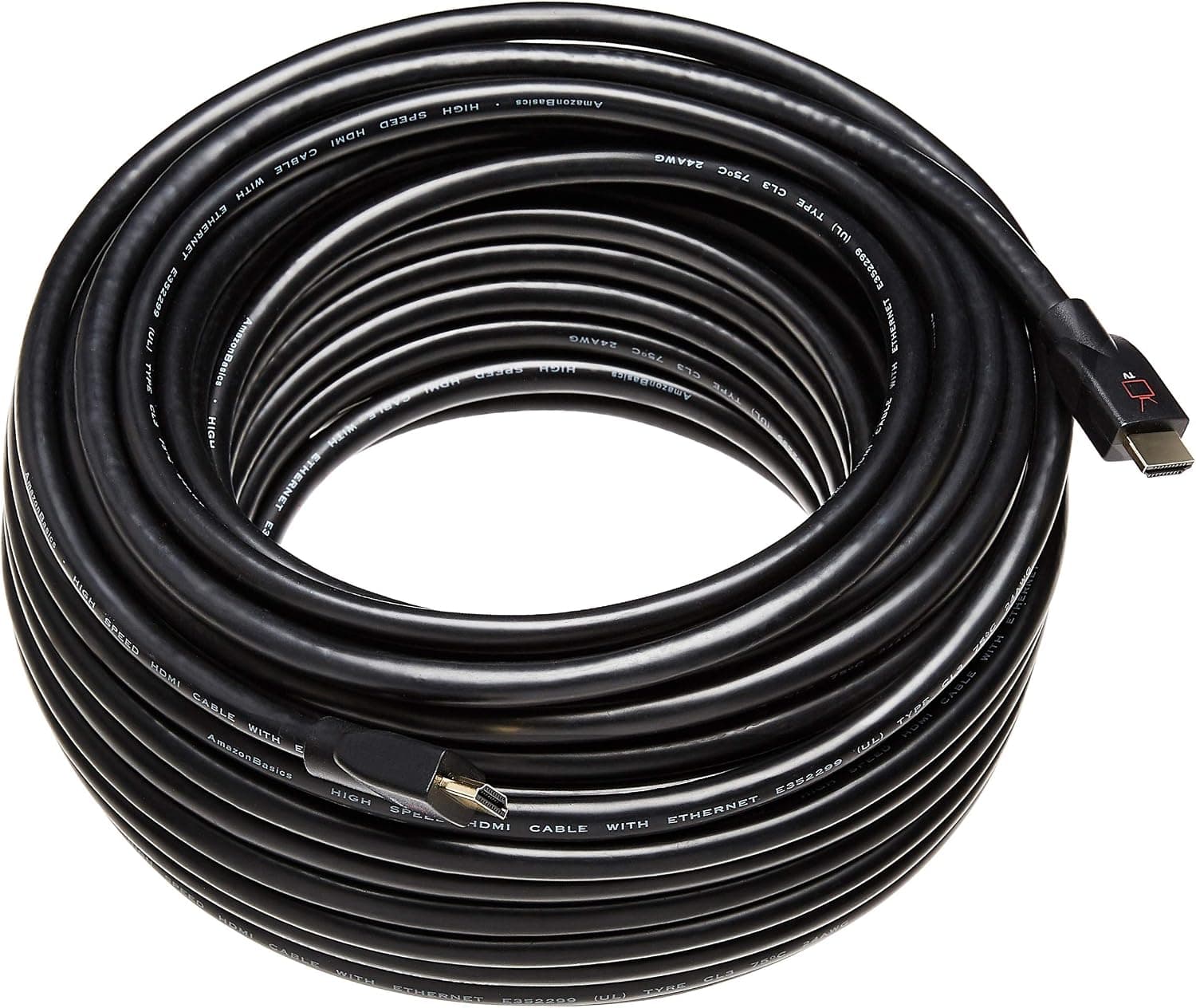 Amazon Basics CL3 Rated HDMI Cable with RedMere (10.2 Gbps, 4K/30Hz) - 100 Feet, Black
