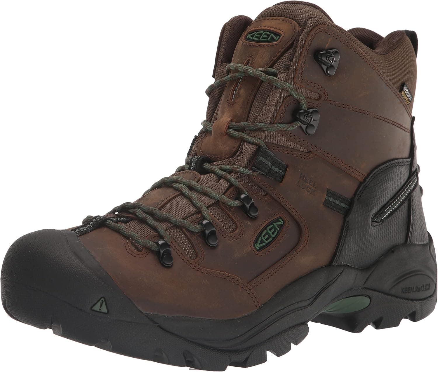 KEEN Utility Men's Pittsburgh Energy 6" Composite Toe Waterproof Industrial Work Boots, Cascade Brown/Greener Pastures, 10 Wide