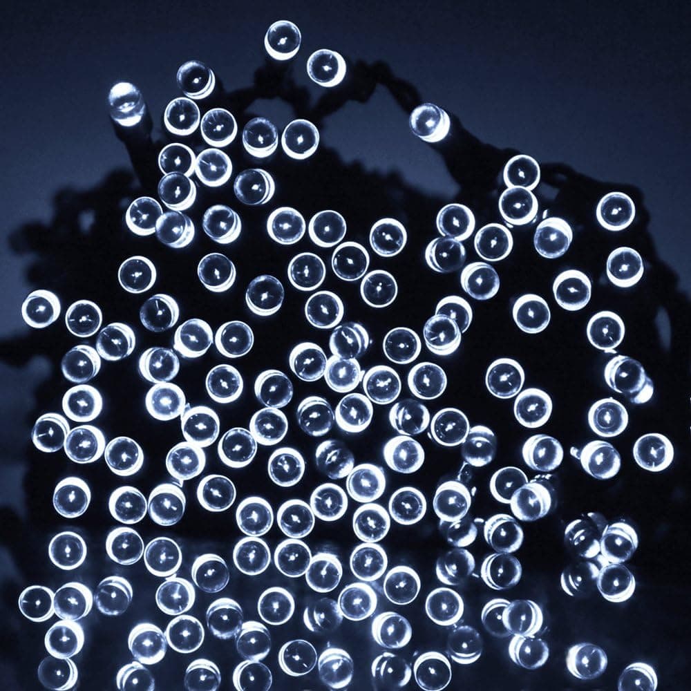 ZITRADES&reg Waterproof 55FT 100LED 3 Modes White Solar Fairy String Lights for Outdoor, Gardens, Homes, Christmas Party