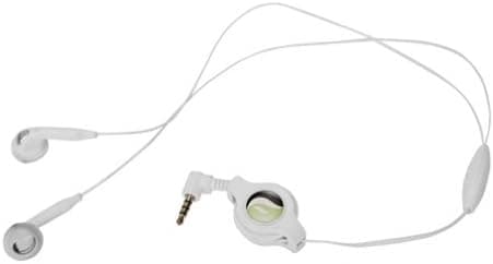 Fonus White Retractable Stereo 3.5mm Headset Handsfree Headphones for AT&T Apple Iphone 2G / 3G / 3GS / 4 (4G) / 4S (4 s), Ipad, Ipad 2, The New Ipad