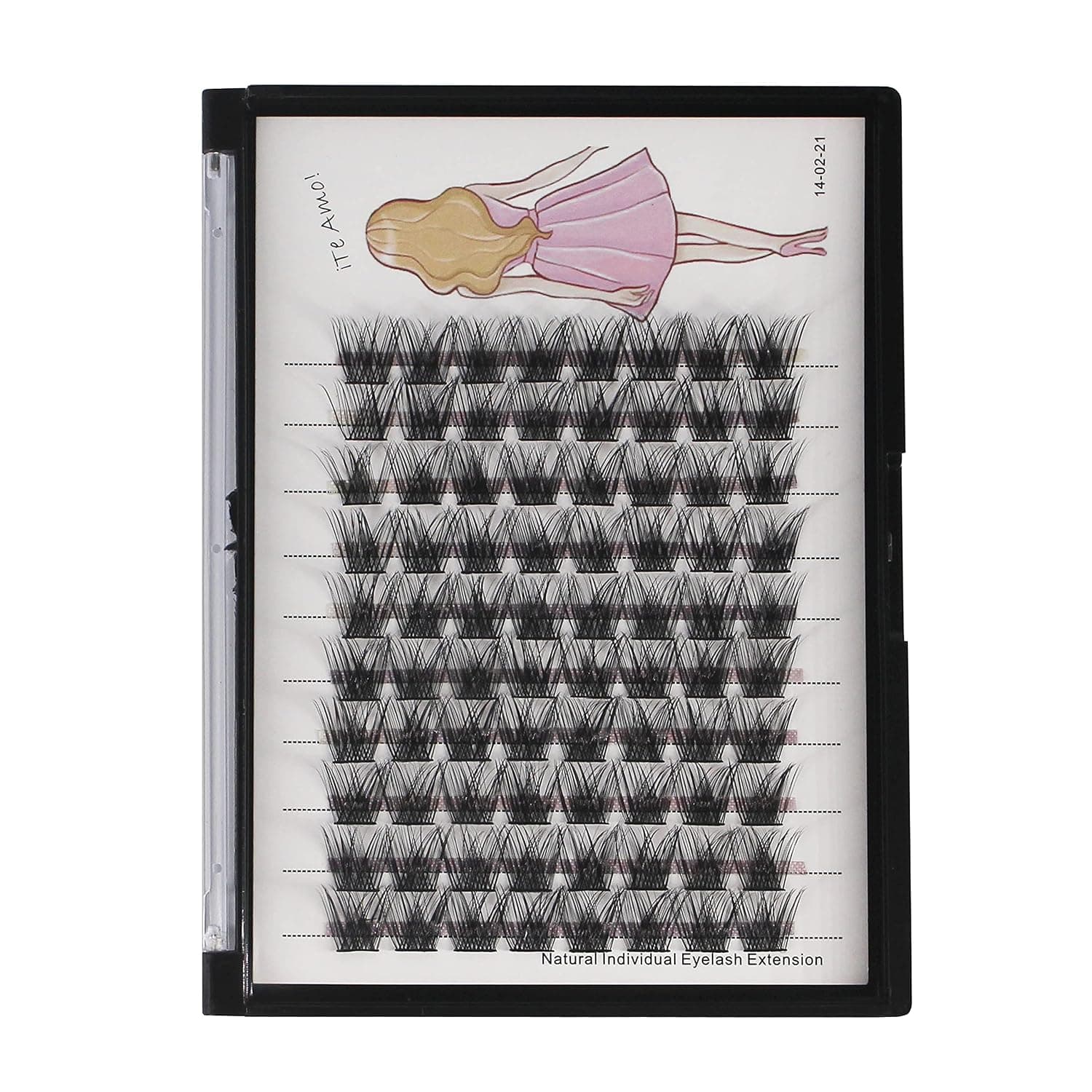 Bodermincer D Curl Wide Cluster Clusters Individual Lashes Mink Cluster Eyelash Extension Natural 3D Russian Volume Faux Eyelashes Individual Lashes Makeup 10-18mm to Choose (12MM)
