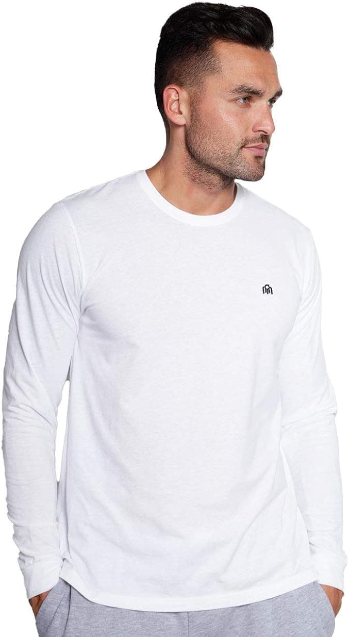 INTO THE AM Premium Long Sleeve Tee Shirts for Men - Soft Crew Neck Fitted T-Shirts S - 3XL