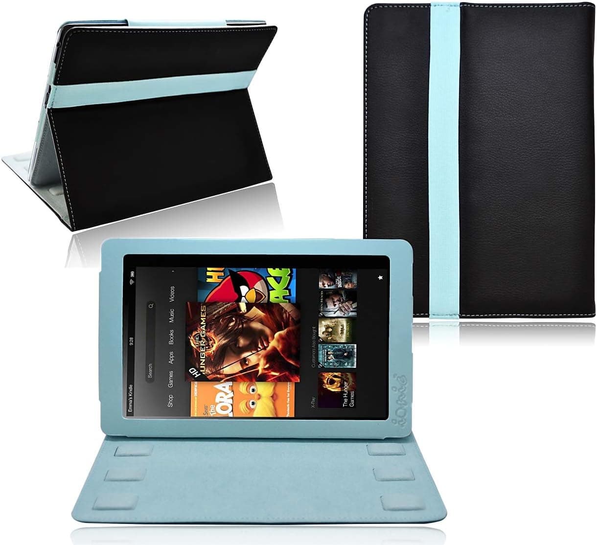 Ionic 2-Tone Designer Leather Case Cover for Latest Generation Amazon Kindle Fire HD7 HD 7 inch Android Tablet