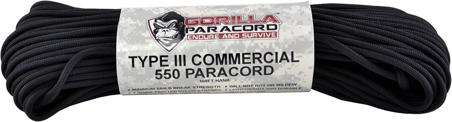 Gorilla Paracord Nylon 550lb Type III 7 Strand Paracord Made in the U.S.A.