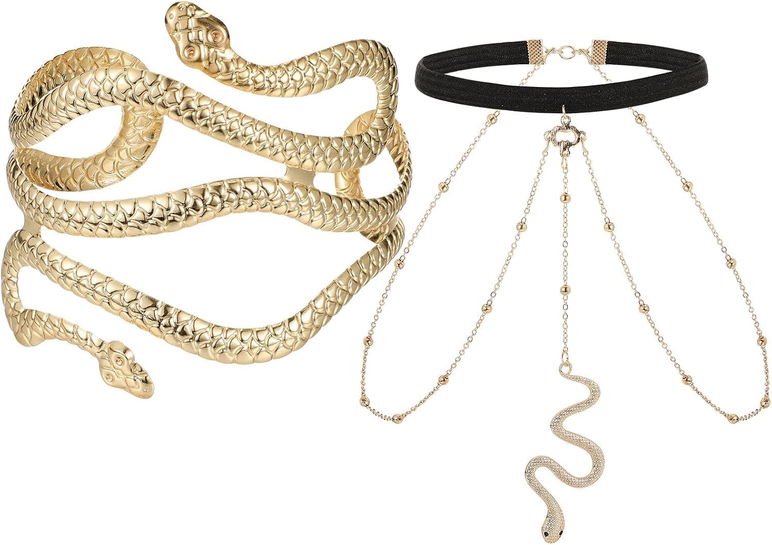 Snake Leg Chain for Women Gold Snake Open Bangle Cuff Bracelet Vintage Snake Jewelry Boho Body Thigh Chain Punk Snake Pendant Hand Chain Outfit Accessories Beach Summer Party Supplies