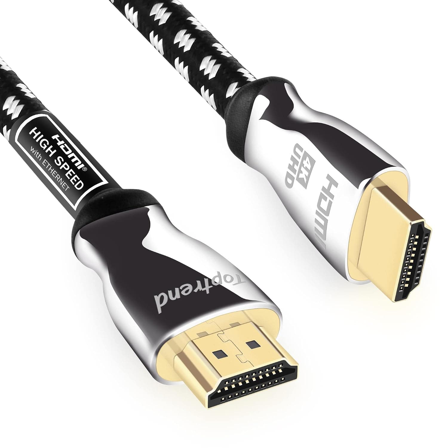 Toptrend 4K HDMI Cable 3ft, High Speed HDMI 2.0 Cable Supports 1080p, 3D, 4K 60Hz UHD, HDR, 28AWG Braided HDMI Cord, Compatible with HDTV, Xbox, Blue-ray Player, PS3, PS4, PC