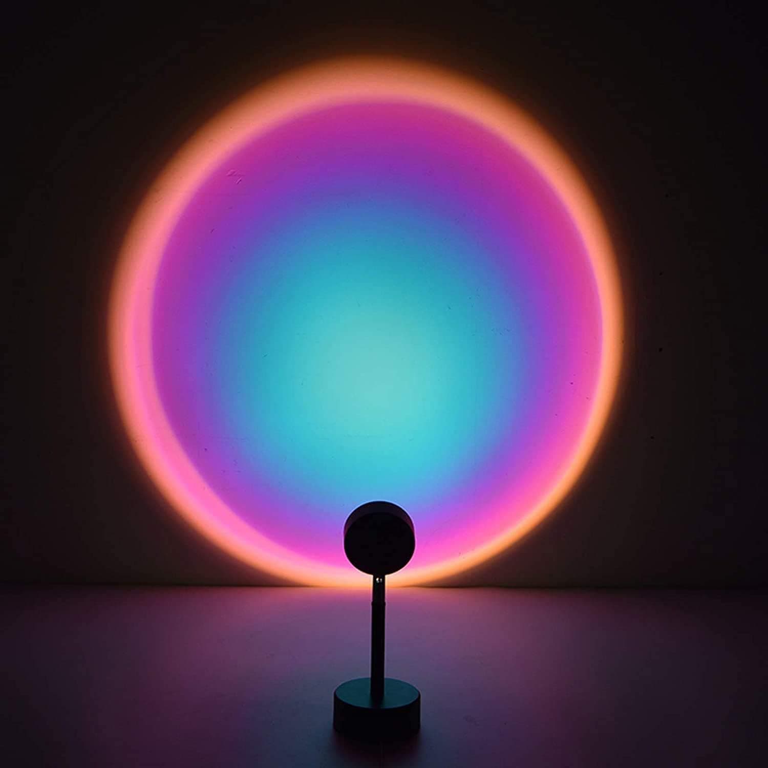 Zxhtwo New 90 Degree Rotation Rainbow Projection Lamp Led,Romantic Visual Led Light,Network Red Light with USB Modern Floor Stand Night Light Living Room Bedroom Decor (Rainbow)