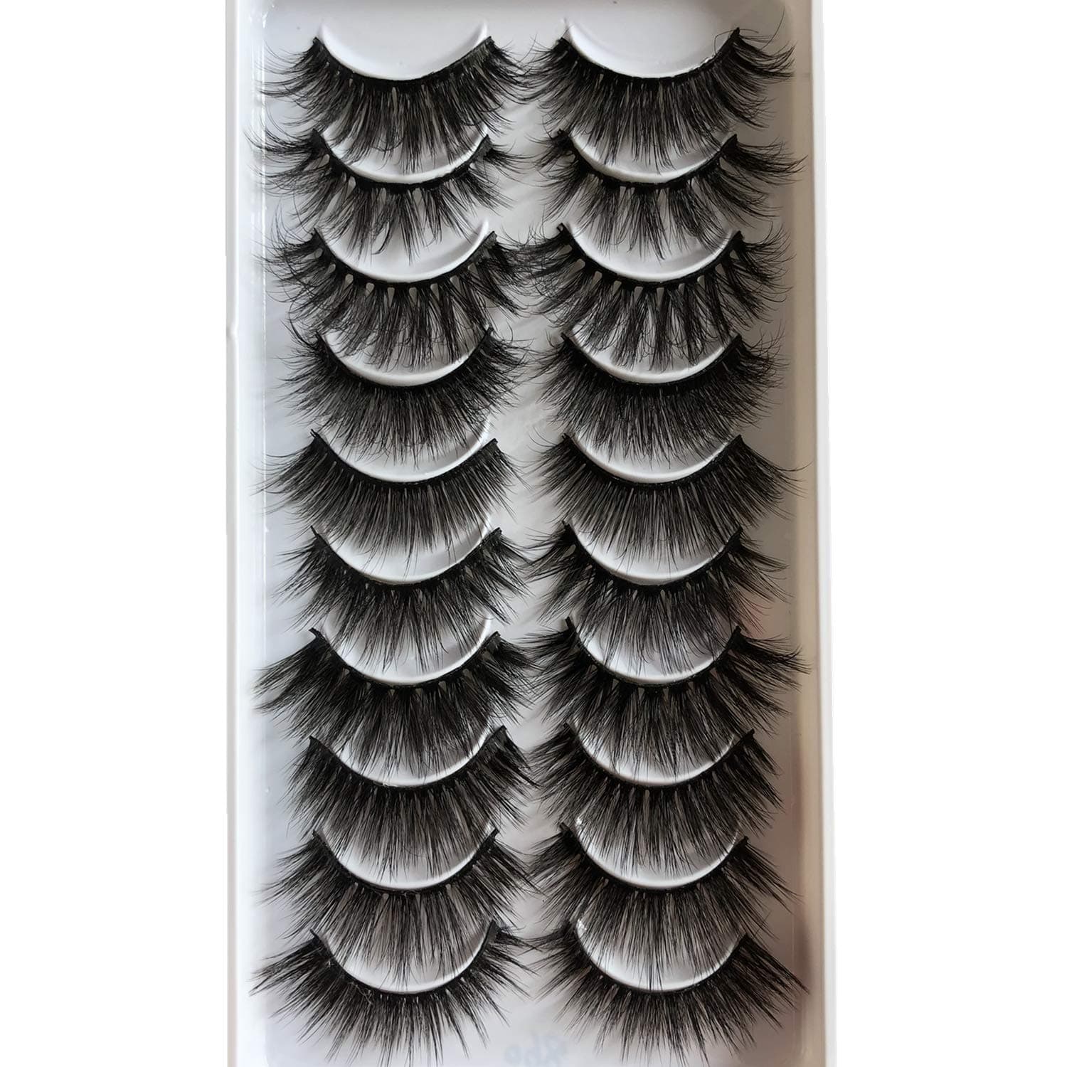 ALICROWN 10 Pairs Mixed Mink False Eyelashes Faux 6D Wispy Fluffy Natural Look Dramatic Long Soft Fake Lashes Pack Handmade Reusable Eyelashes Makeup Thick Lashes 10 Styles