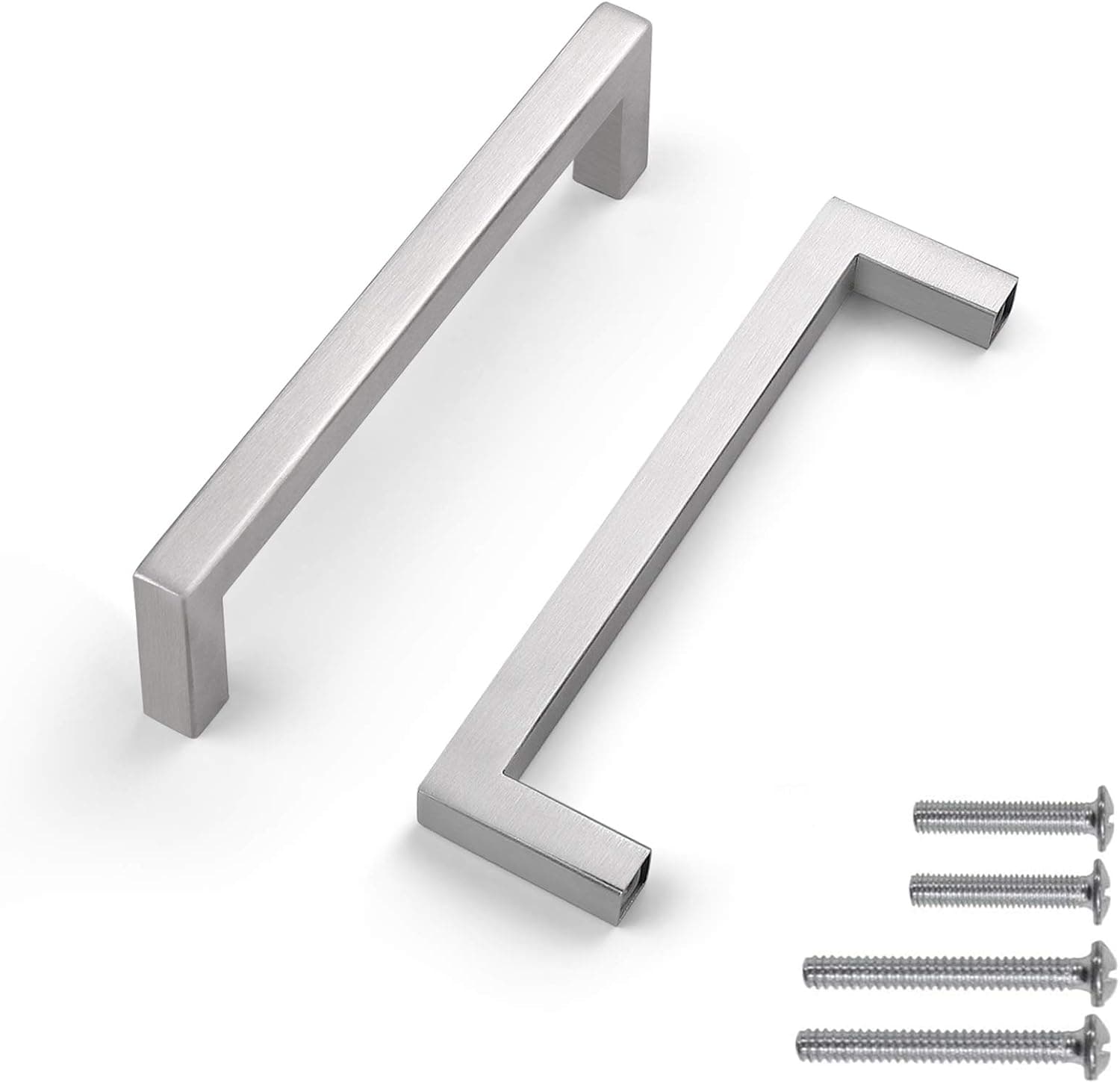 Knobonly 30 Pack 5" Screws Spacing Stainless Steel Brushed Nickle Finish Square Bar Cabinet Pull Drawer Handle Modern Hardware for Kitchen and Bathroom Cabinets Cupboard