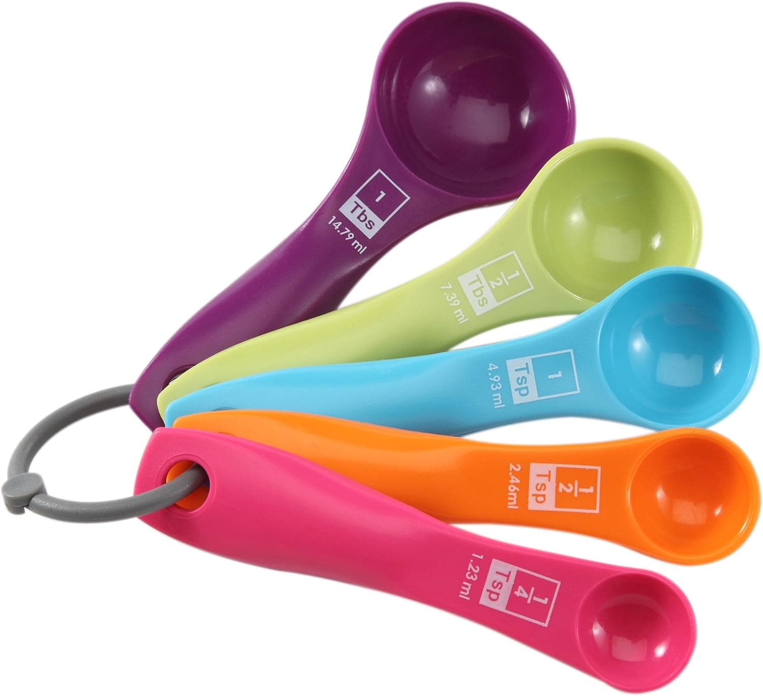 Baker's Secret 5-Piece Measuring Spoon Set, Multi-Color