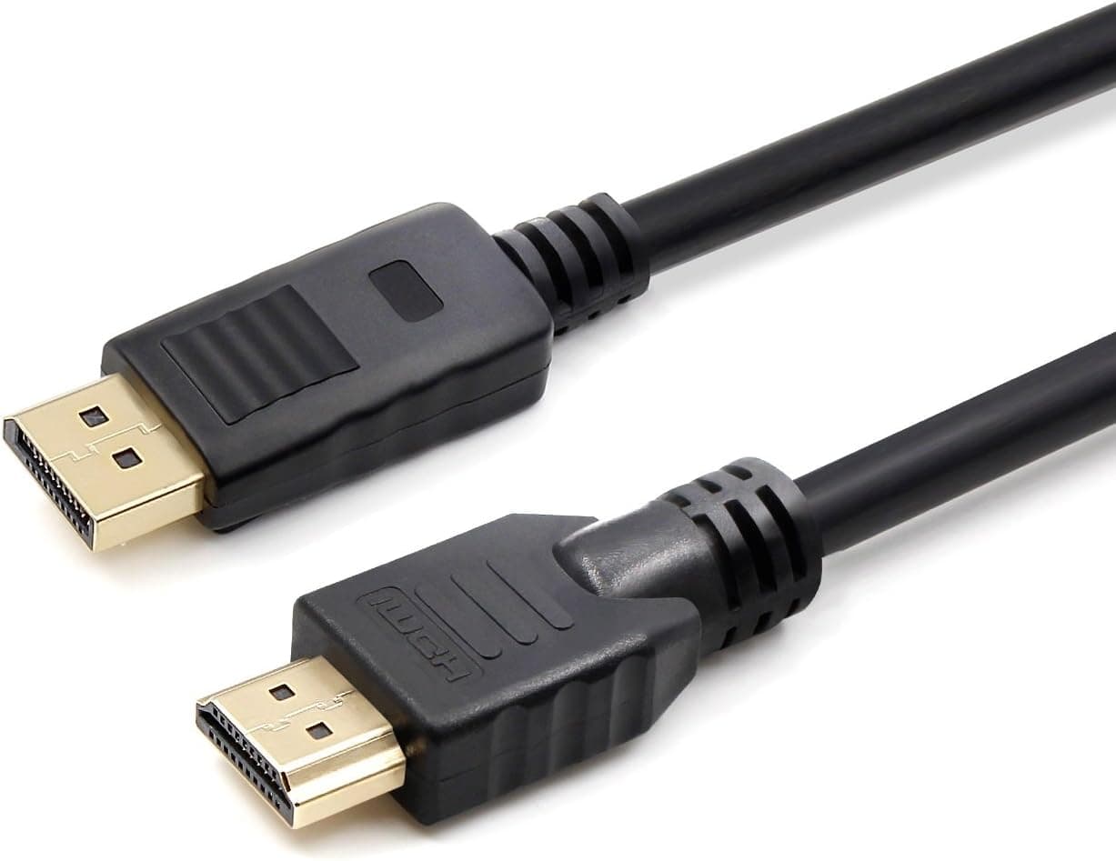 DP to HDMI, TecBillion Gold Plated DisplayPort to HDMI HDTV Cable, Black, 10 Feet