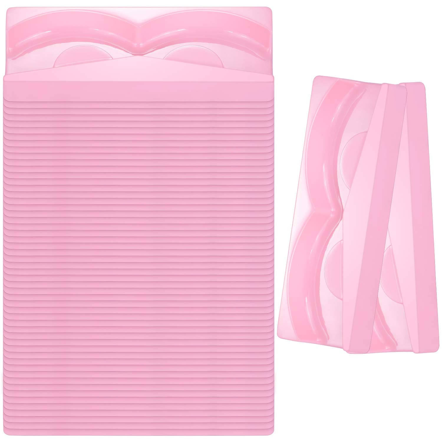 100 Piece Rectangle Lash Trays Holder Plastic Eyelash Trays for False Eyelash Packaging Box Eyelash Storage Case for Boutique Beauty Salons (Pink)