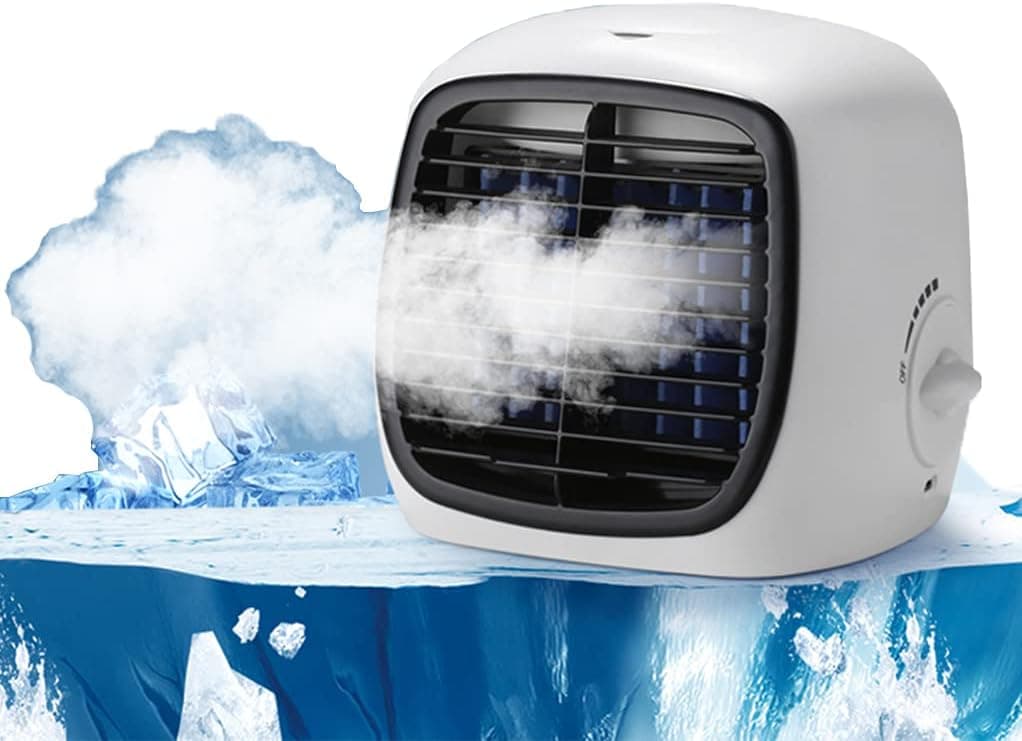 Portable Air Conditioner Fan, Desktop Air Humidifier, Evaporative Air Cooler for Home, Office, Bedroom, Travel