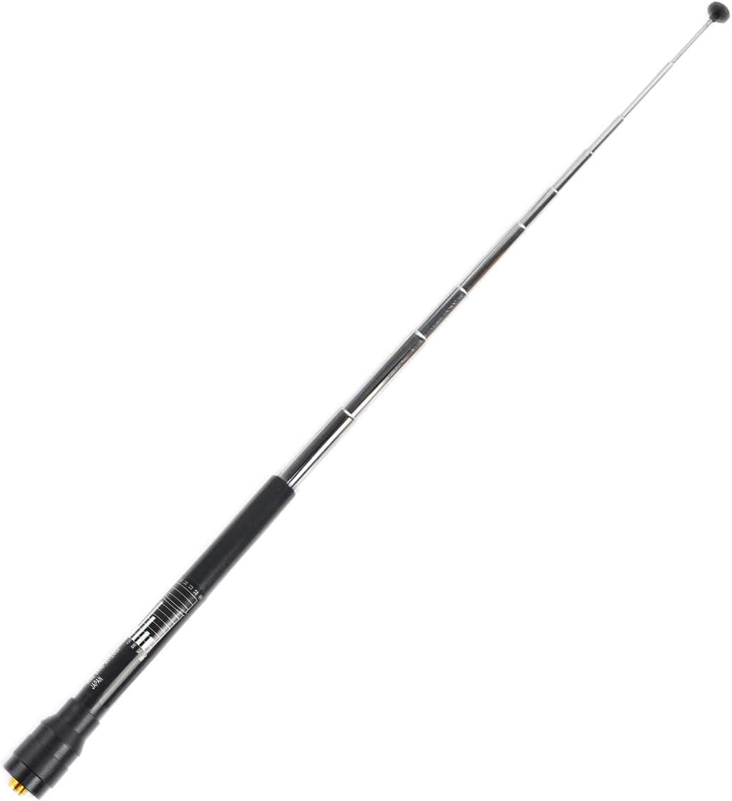 HYS 9 Sections Telescopic Rod Antenna SMA-Female Wide Band 70-1000Mhz Antenna for Baofeng UV-5R, UV-82, BF-888S Kenwood etc 70-1000Mhz 2 Way Radio
