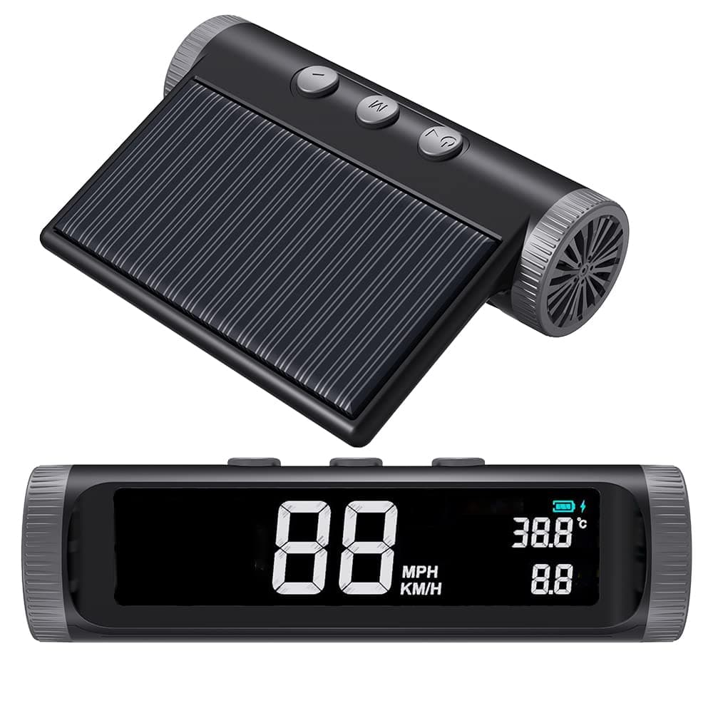 2022 New Wireless HUD GPS Speedometer for Car & Truck Digital Speed Heads Up Display MPH KMH Time Temperature Solar Panel Powered New Car Accessories