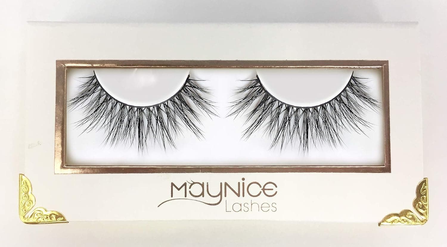 Maynice Thick Long Cruely-Free 100% Siberian Mink Fur Luxury false Lashes With Box 1 Pair