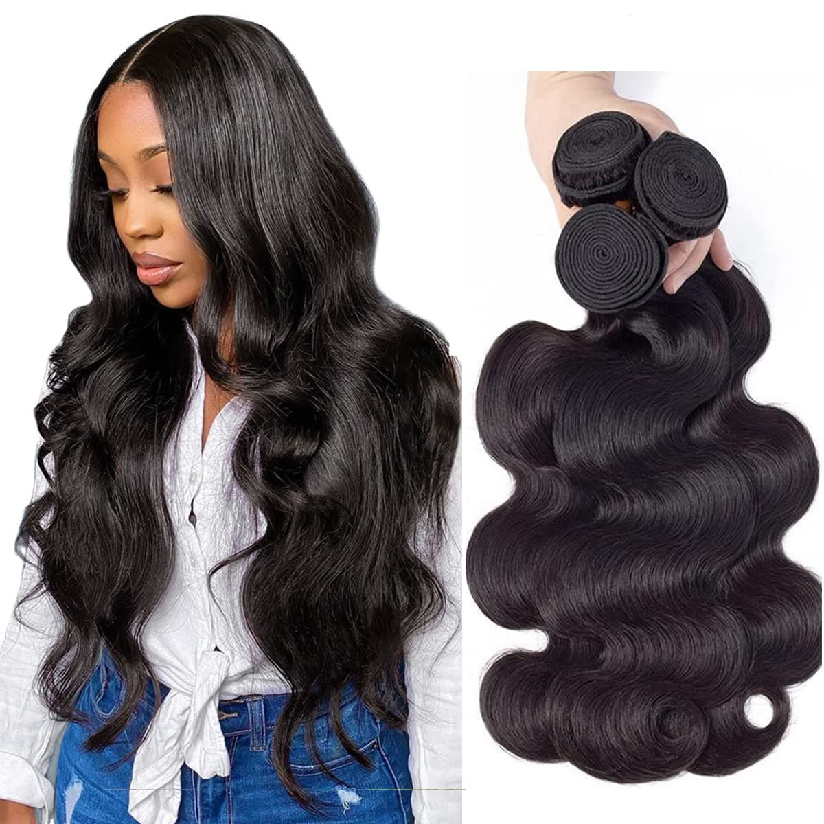 Gabrielle (18 18 18) Brazilian Body Wave 3 Bundles 100% Unprocessed Brazilian Virgin Human Hair Bundles Hair Weave Extension Natural Color
