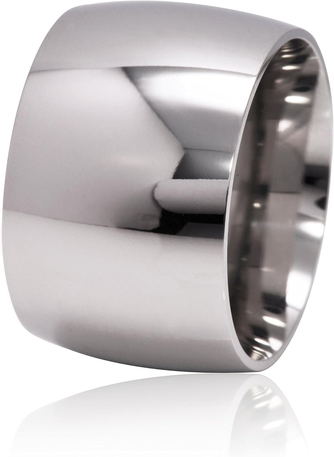De Lelu Mens Womens Stainless Steel Wide Wedding Ring Band 15MM