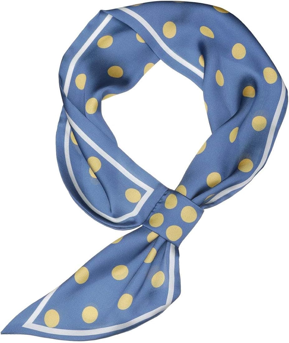Allegra K Women Polka Dots Bevel Small Skinny Scarf Oblique Neck Scarves Double-Sided Neckerchief