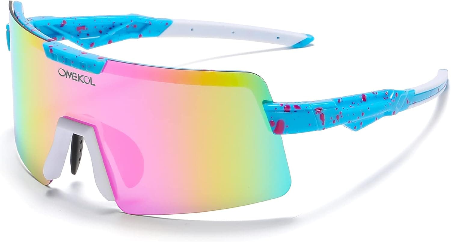 OMEKOL Two Sizes For Adults and Youth Polarized Sunglasses Outdoor Sport Baseball Glasses UV400 MTB Bike Cycling Eyewear