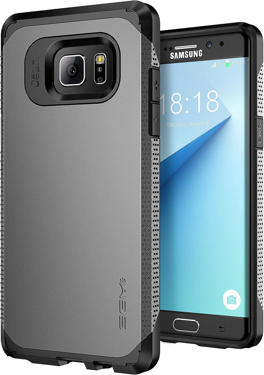 Galaxy Note 7 case, SGM Premium Hybrid [Dual Layer] Armor Case Cover For Samsung Galaxy Note 7 [Anti-Slip Design] [Shock Proof] (Gun Metal + Black)