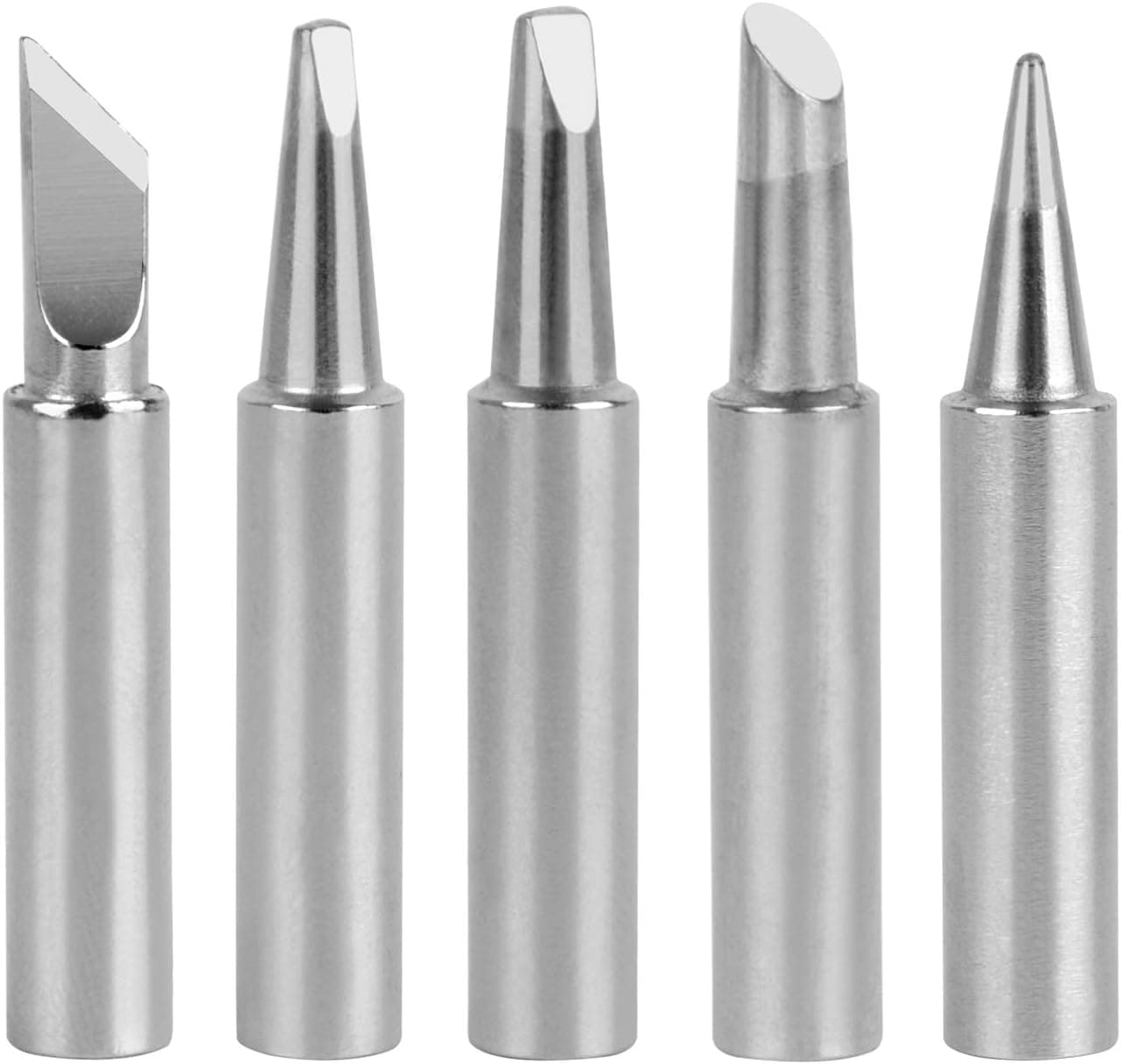 GeToo 900M Series Soldering Tip for HAKKO 928,933,934,936,937,701,702B and X-Tronic Soldering Station, Set of 5 Shapes