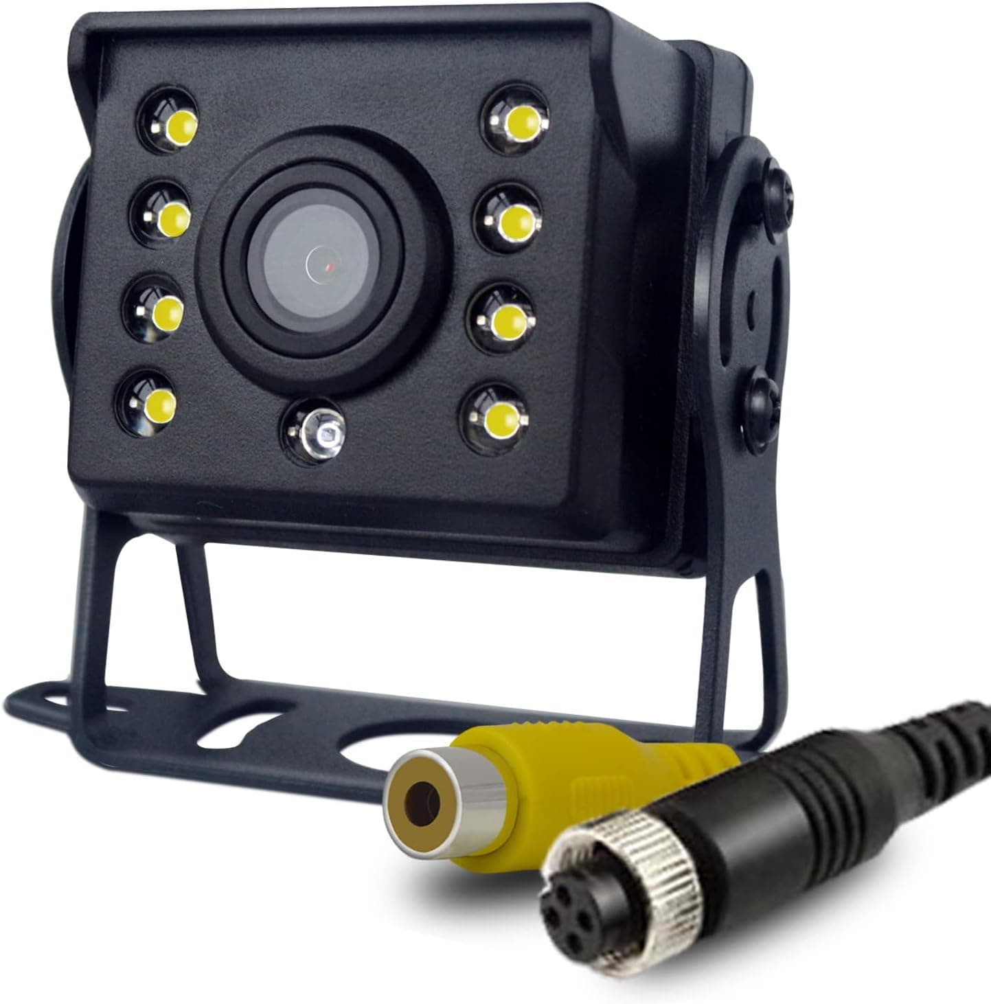 RCA 4 Pin Backup Camera for Truck Cars Pickup Trucks SUVs RVs Vans Vehicle Trailer Rear View Reverse Camera Waterproof Great Night Vision HD RCA or 4-Pin Connector 8 LED Lights