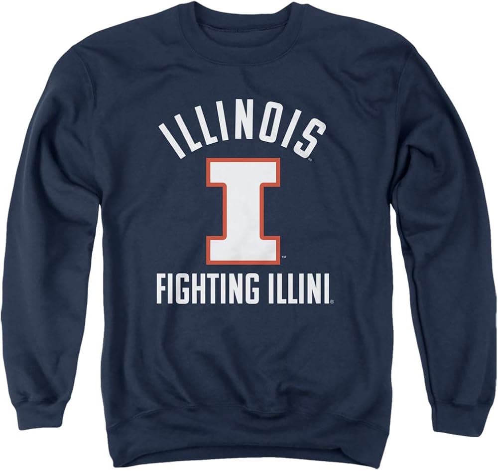 University of Illinois Official One Color Uiuc Logo Unisex Adult Crewneck Sweatshirt