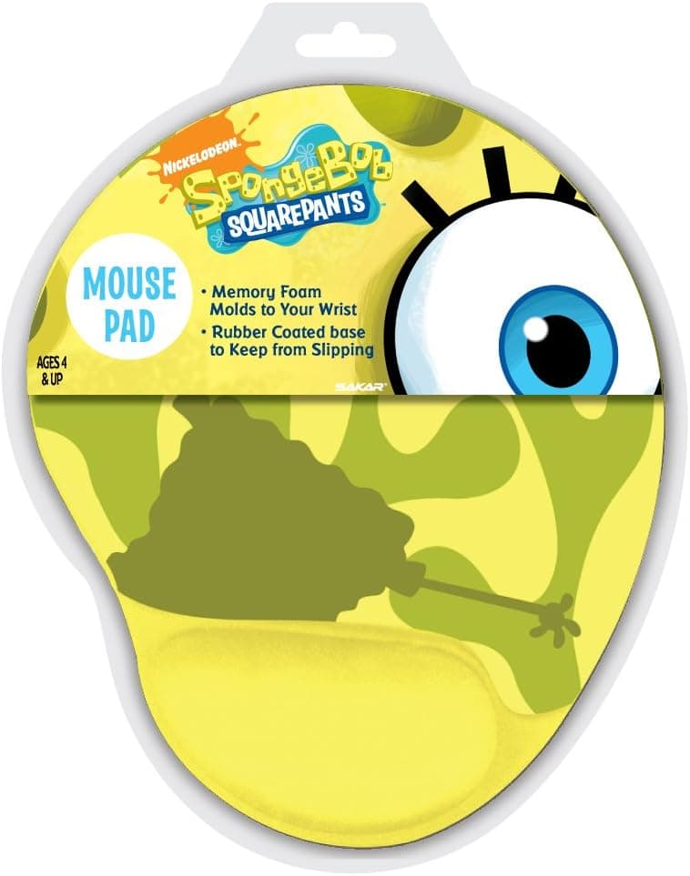 Nickelodeon Spongebob Mouse Pad with Memory Foam Wrist Rest (74062)