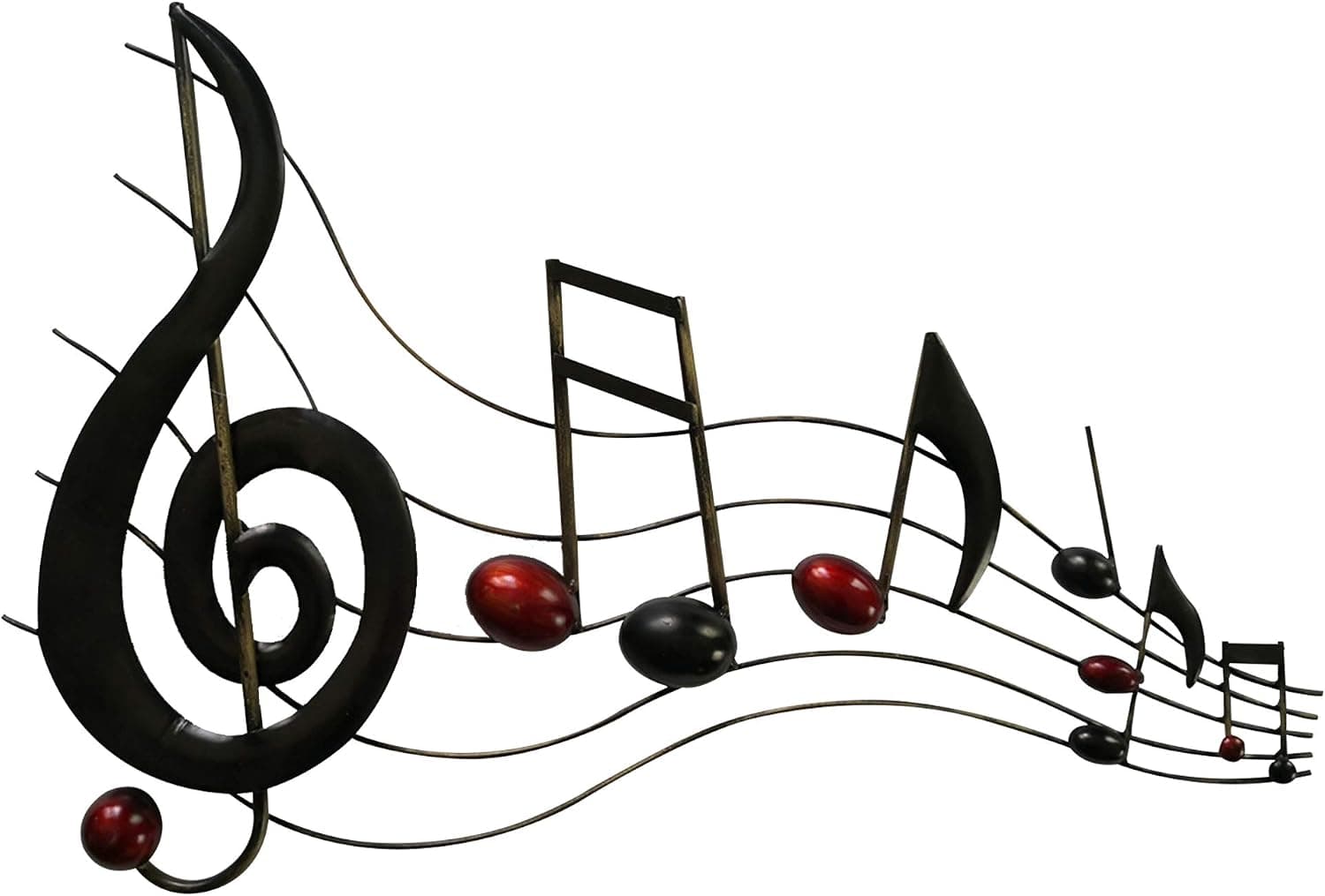 Benzara Black and Copper BM05414 Musical Metal Notes Wall Decor