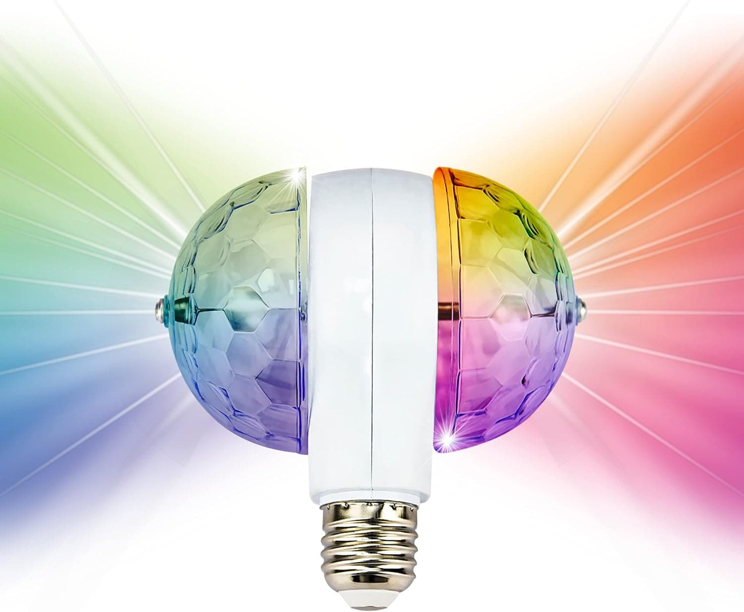 GabbaGoods Disco Ball Light Strobe Lights for Parties- 6W E27 RGB Multicolor Led Party Disco Lights Strobe Light DJ Stage Light Bulb Decor for Holiday, Birthday, Disco, Club, Party, Christmas