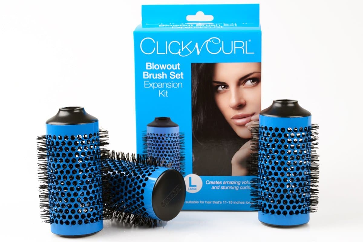 Click n Curl Blowout Brush Set Expansion Kit - Large (No Handle Included) | (3) - 2.25” Detachable Barrels | Professional Salon Round Brushes