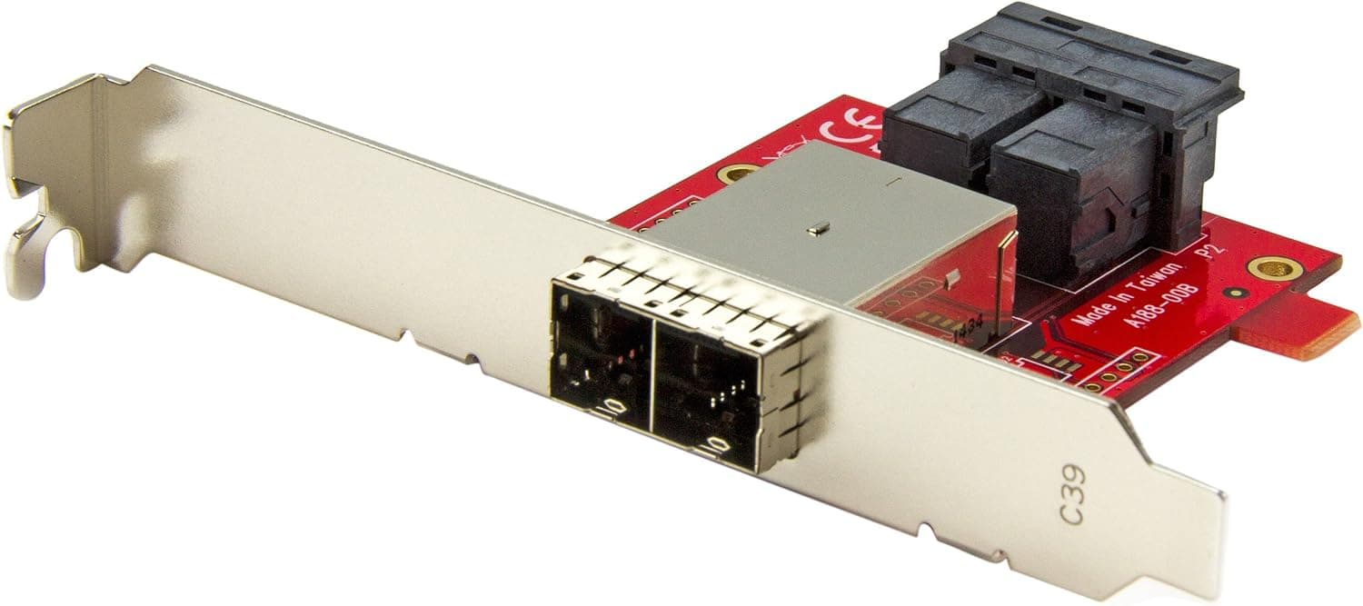 StarTech.com Mini-SAS Adapter - Dual SFF-8643 to SFF-8644 - with Full and Low-Profile Brackets - 12Gbps (SFF86448PLT2)