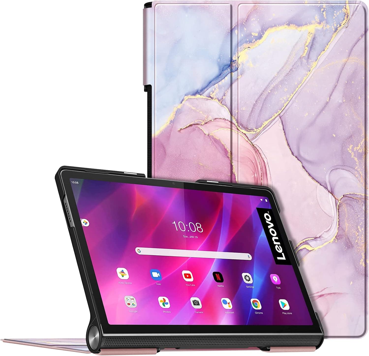 Fintie Case for Lenovo Yoga Tab 11 11" 2021, Premium Vegan Leather Slim Fit Case Folio Smart Stand Protective Cover with Auto Sleep/Wake Feature for Lenovo Yoga Tab 11, Glittering Marble