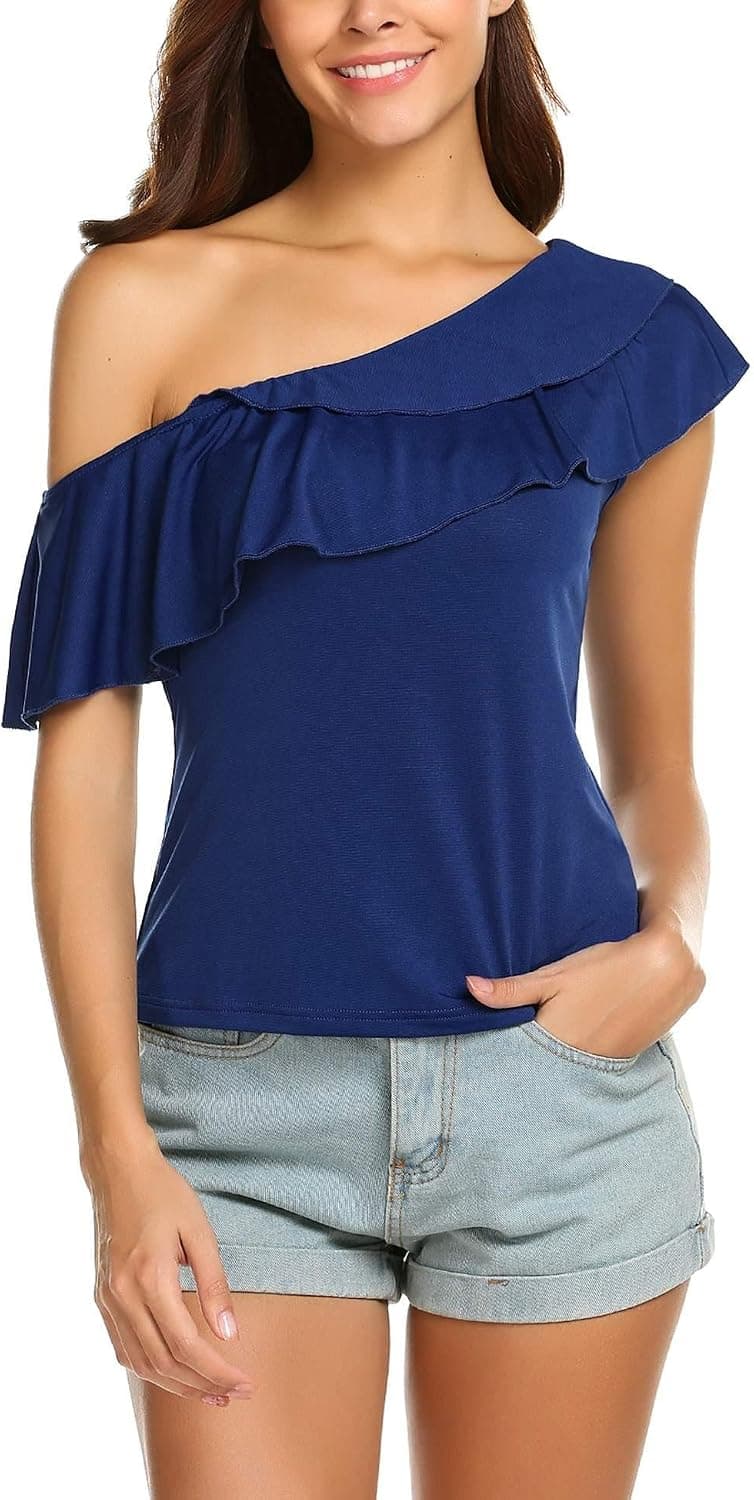 Gumod Women's Summer Short Sleeve T-Shirt Casual Chiffon Tops Blouses
