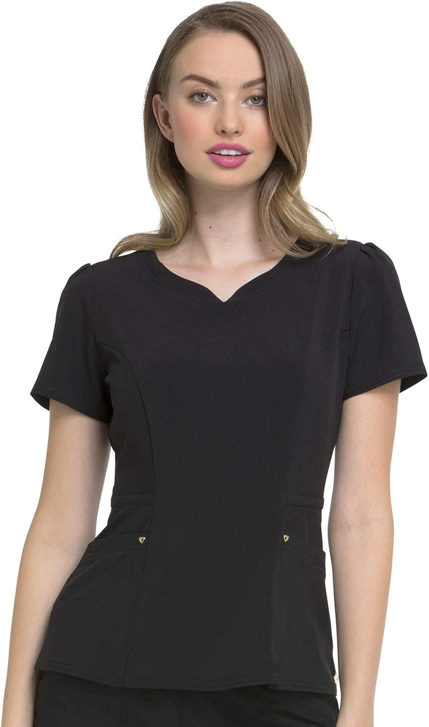 HeartSoul Womens Scrubs, V-Neck Peplum Top, Love Always Performance Fabric HS670