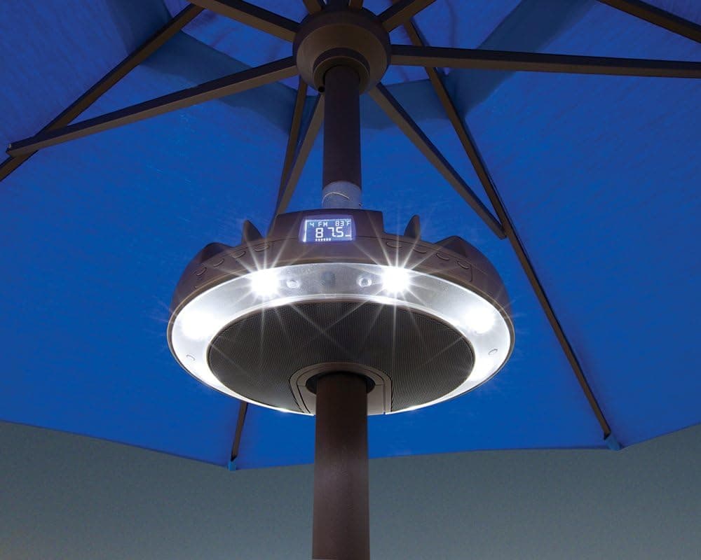 Serenata LED Umbrella Light and Media Center in bronze