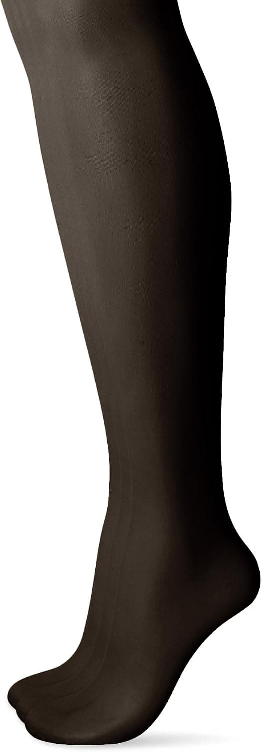 PEDS Women's Control Top Shadow Toe Pantyhose 3-Pack