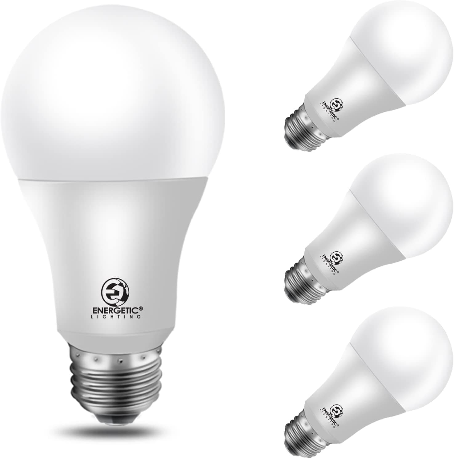 Energetic 100W Equivalent, A19 LED Light Bulb, Warm White 3000K, E26 Base, Non-Dimmable, 1600LM, UL Listed, 4-Pack