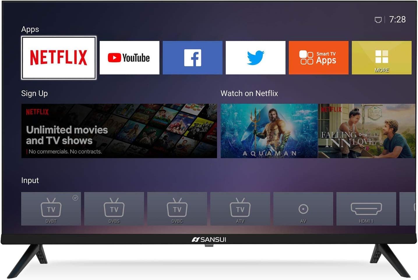 SANSUI ES32S1N 32 Inch 720p Smart LED TV - High Resolution Television Built-in HDMI, USB - Support Screen Cast Mirroring,Gift for Friends,Grandmother (2020 Model)
