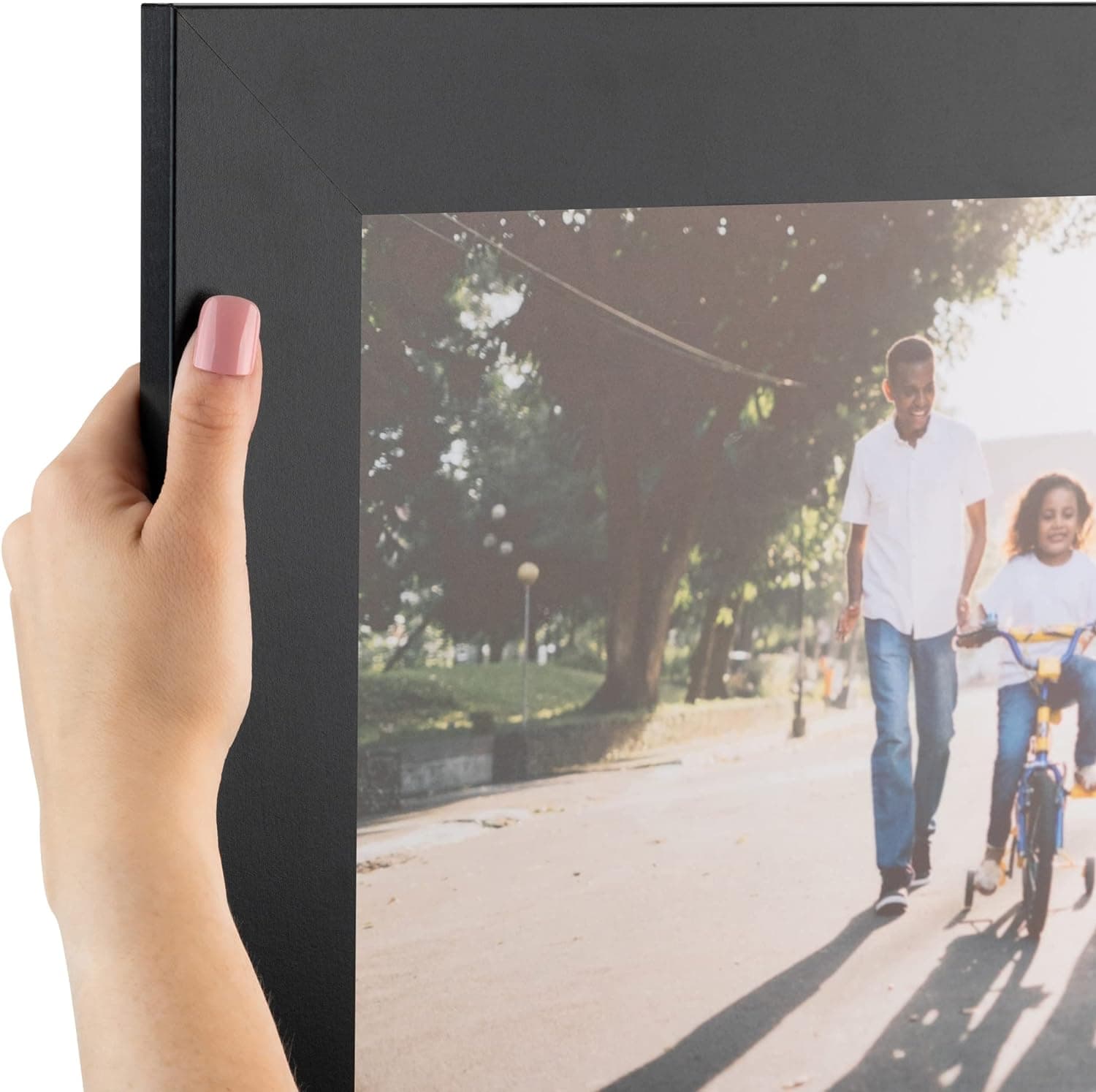 ArtToFrames 10x20 Inch Black Picture Frame, This 2" Custom Poster Frame is Satin Black, for Your Art or Photos - Comes with Regular Glass, WOMFRBW74079-10x20
