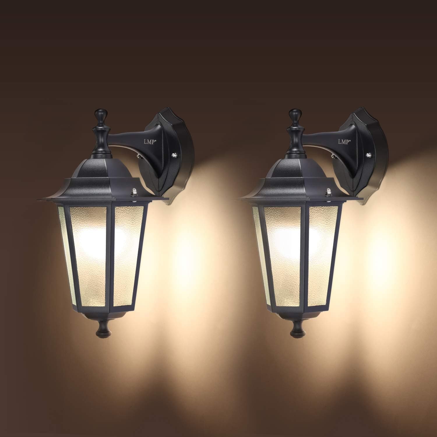 LMP 2 Packs Outside Light Porch Light Exterior Light Fixtures, LED Bulb Included, Special Handling Waterproof and Anti-Corrosion Aluminum Material, Outdoor Light for Wall, Garage, Front Porch