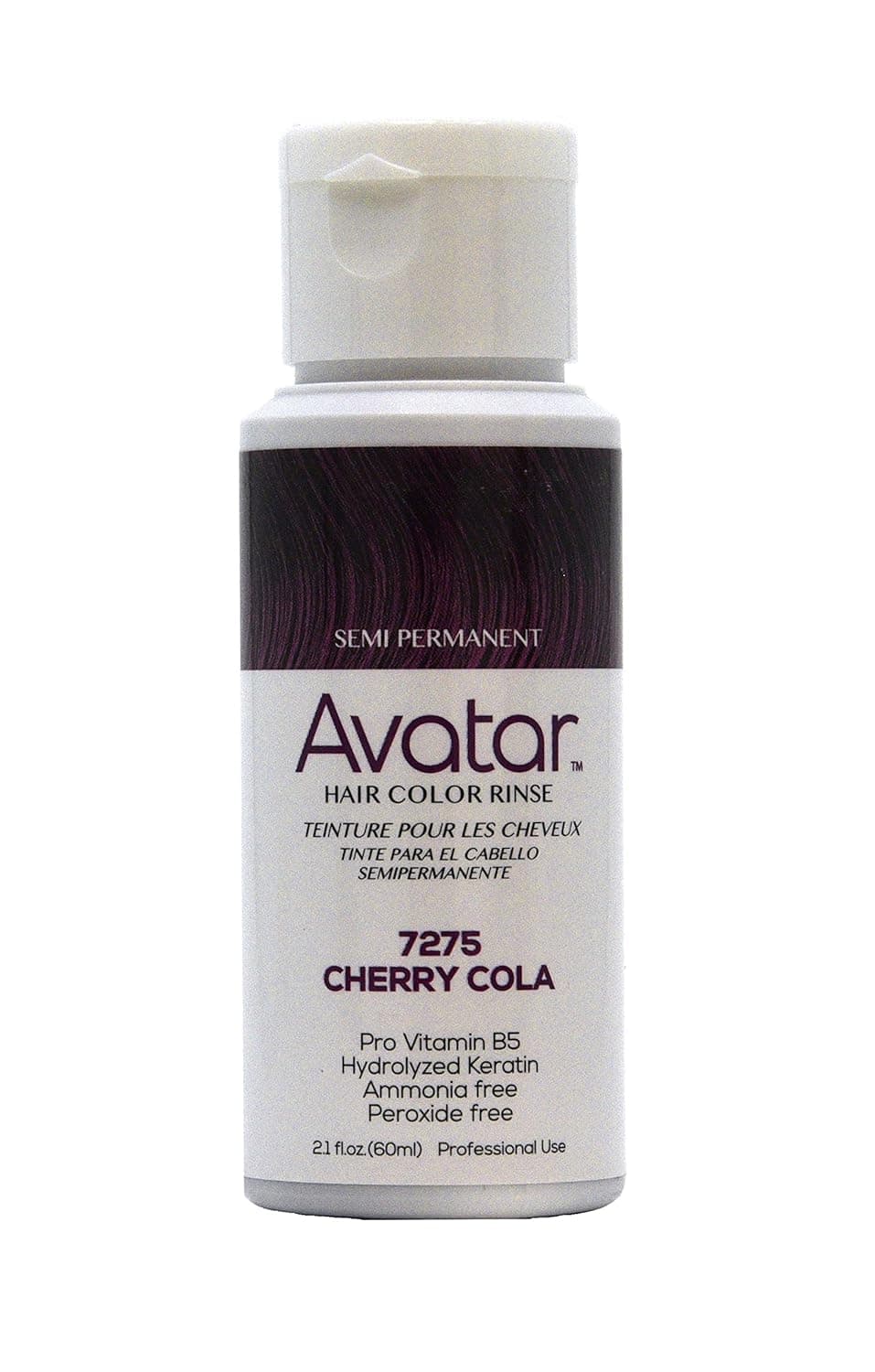 Avatar Semi Permanent Hair Color Rinse #7275 Cherry Cola, Change your hair style, no mess, hair chemical, use warm, shake well, hair streaks, hair dye
