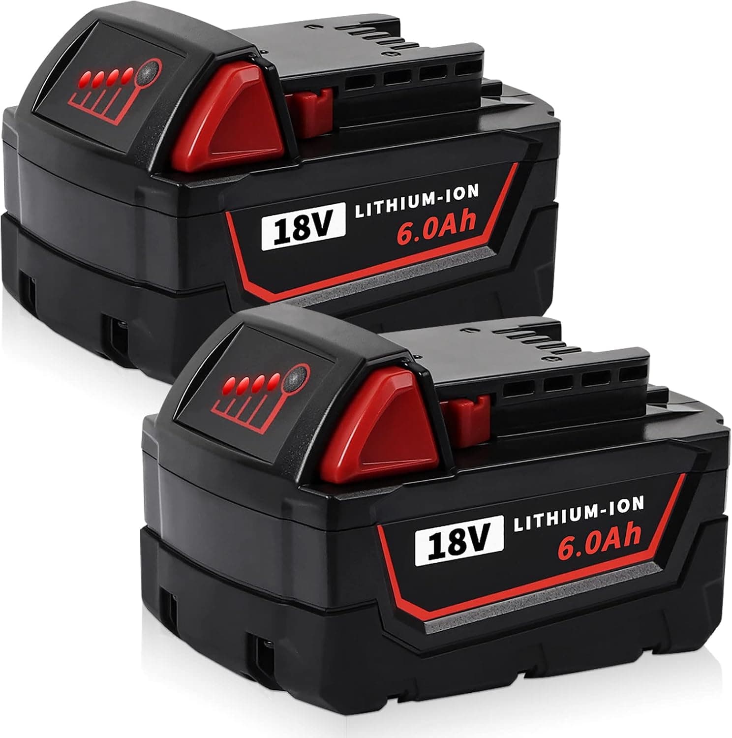 【UPGRADER】2Pack DSANKE 6.0Ah M18 Battery Replacement for Milwaukee M18 Battery 18V Lithium Replacement for Milwaukee 48-11-1840, 48-11-1815, 48-11-1820, 48-11-1850 Lithium-ion Milwaukee 18volt Battery