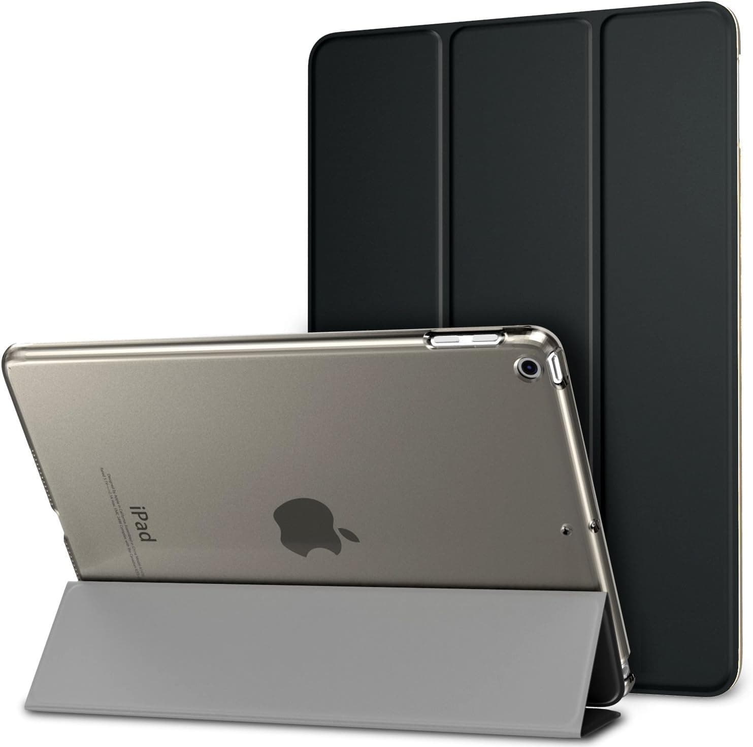 BOVSUN Case for New iPad 2017 9.7 Inch - Lightweight Slim Shell Standing Cover with Auto Wake / Sleep Feature for Apple iPad 9.7" 2017 Release Tablet (Black)