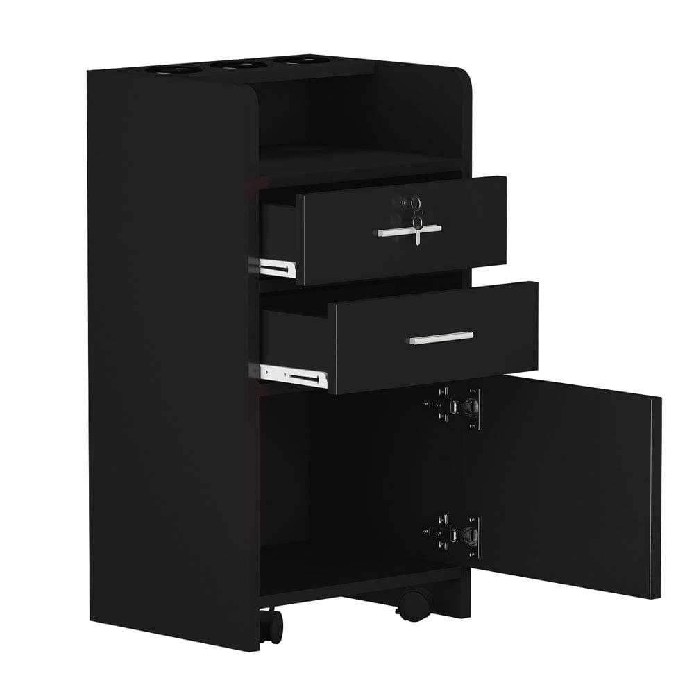 Henf Salon Locking Rolling Drawer Cabinet Beauty Trolley Cart Hair Dryer Holder Stylist Equipment Drawer on Wheels Mobile Barber Stylist Equipment Storage Cart Organizer