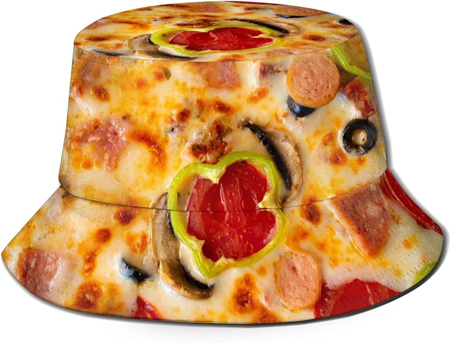 Funny Food and Florals Bucket Hat Beach Fisherman Cap for Women Men Outdoor Travel Gifts