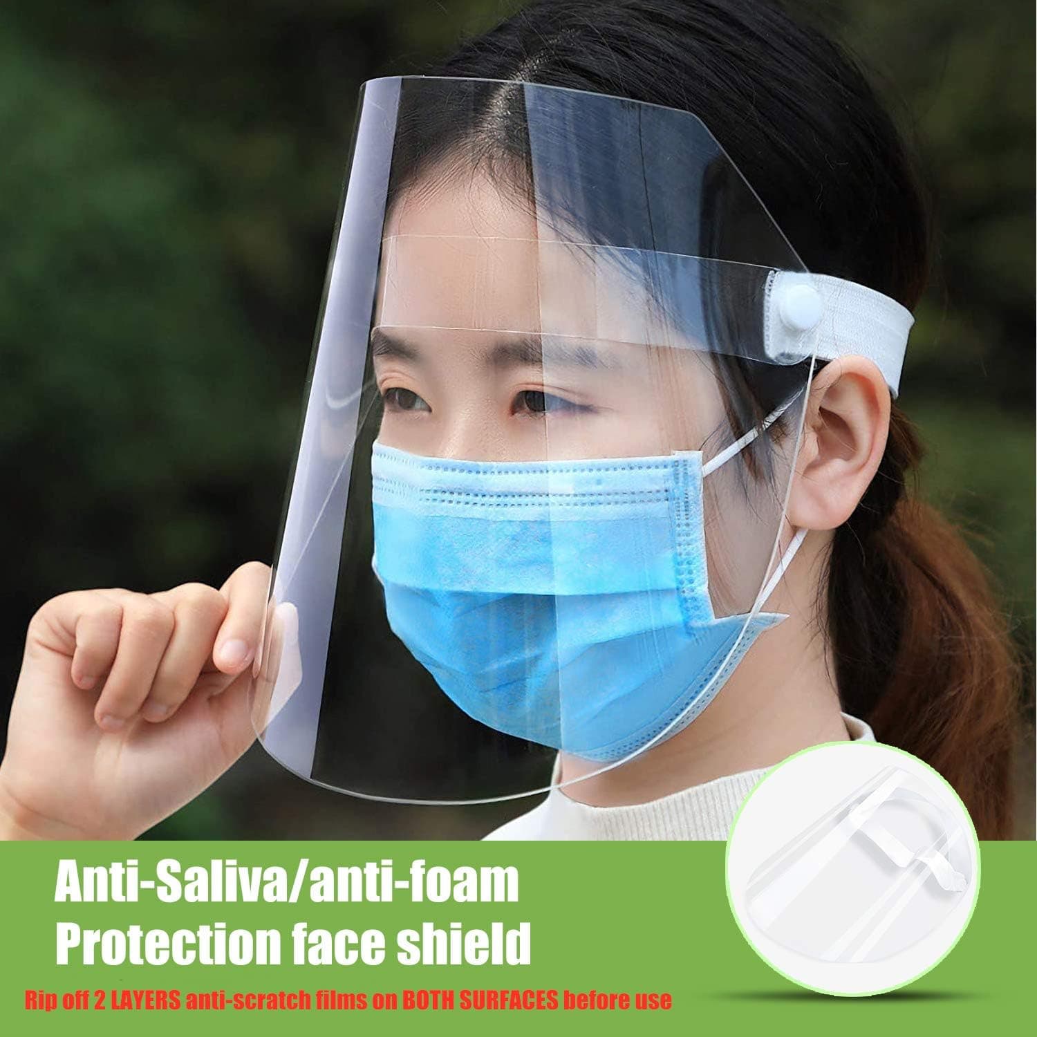 5 Pack Clear Shields, Transparent Adjustable Shield Dustproof Outdoor Anti Fog Cover Cap